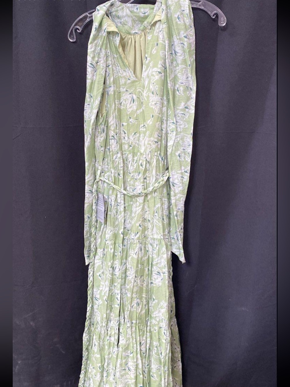 Light Green Floral Maxi Dress